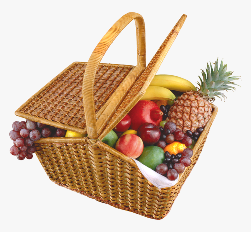 Fruits Transparent Basket Png - Picnic Basket In Png, Png Download