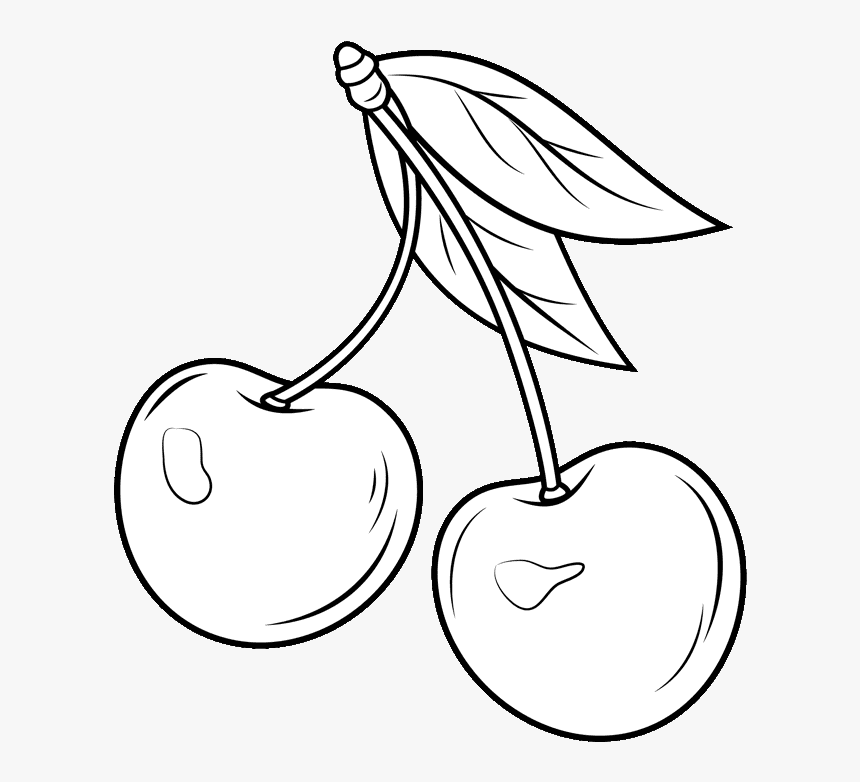 Cherry Blossom Clip Art Black And White - Seedless Fruit, HD Png Download