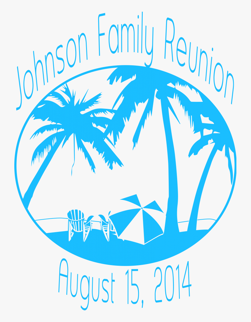 Photo Beach Reunion Front - Palm Tree Animated Black, HD Png Download