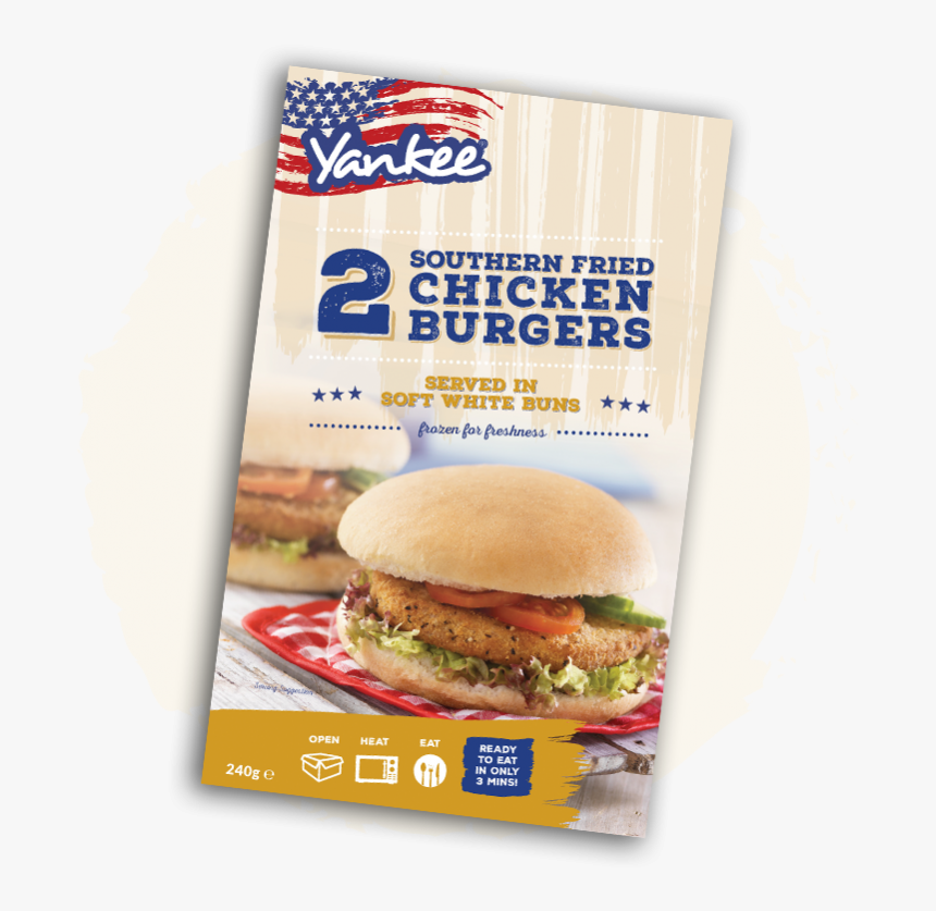 Yankee Southern Fried Chicken Burgers - Yankee Cheese Burger, HD Png Download