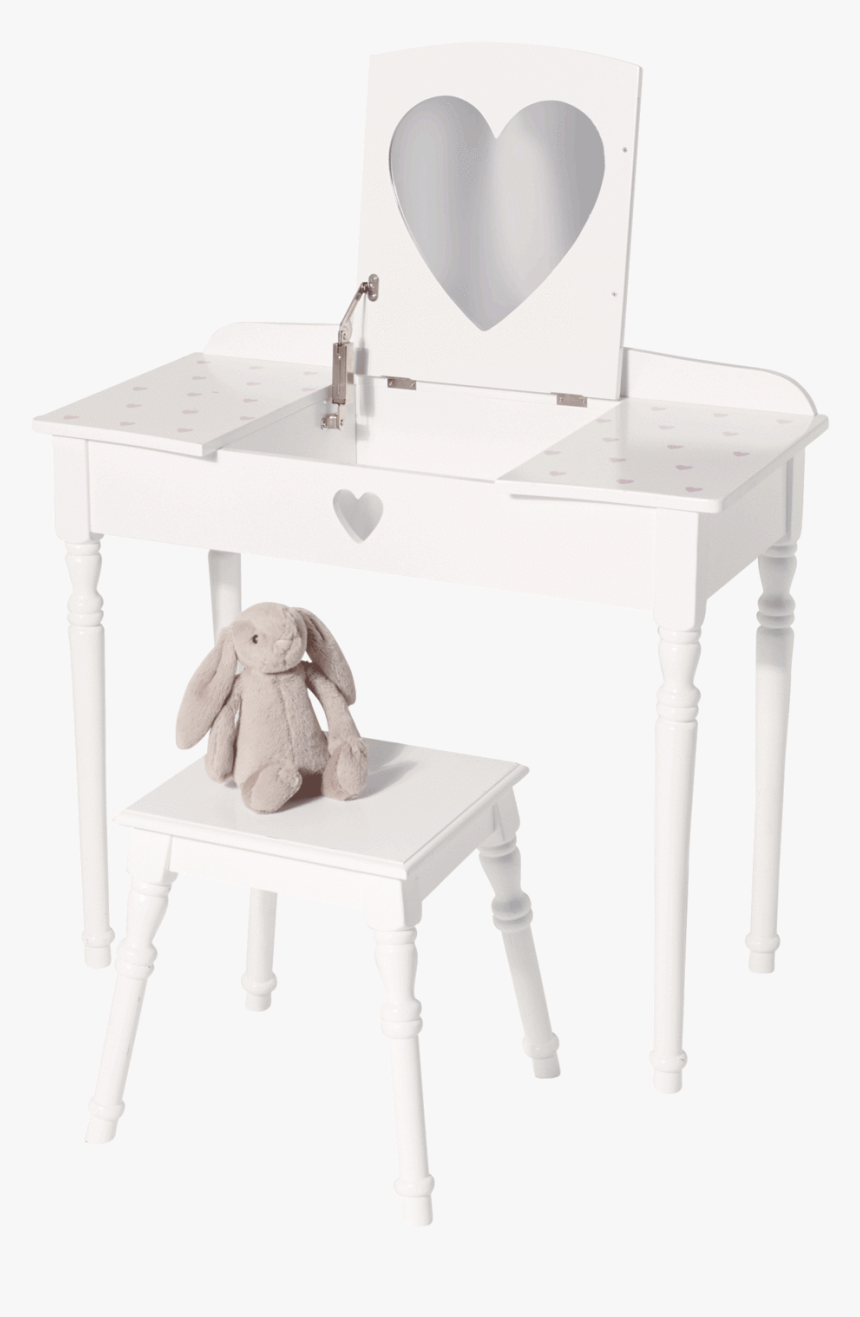 Sweetheart Dressing Table, White/pink Hearts , Png - Kitchen & Dining Room Table, Transparent Png