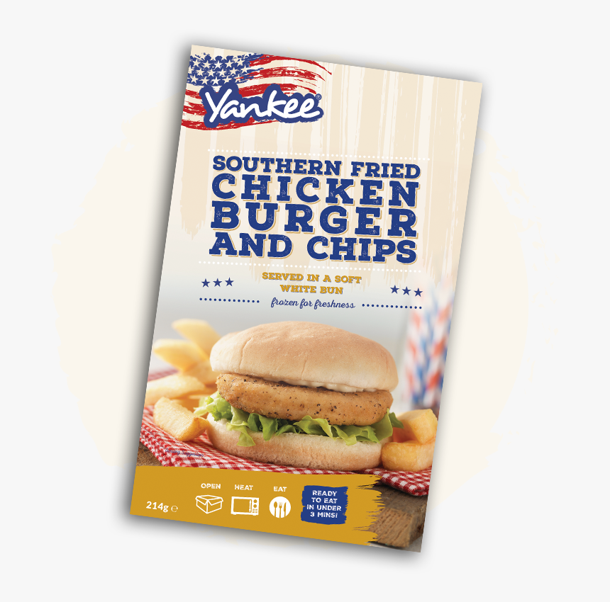 Glendale Yankee Chipmeal Chicken Burger Chips - Burger And Chips Ready Meal, HD Png Download