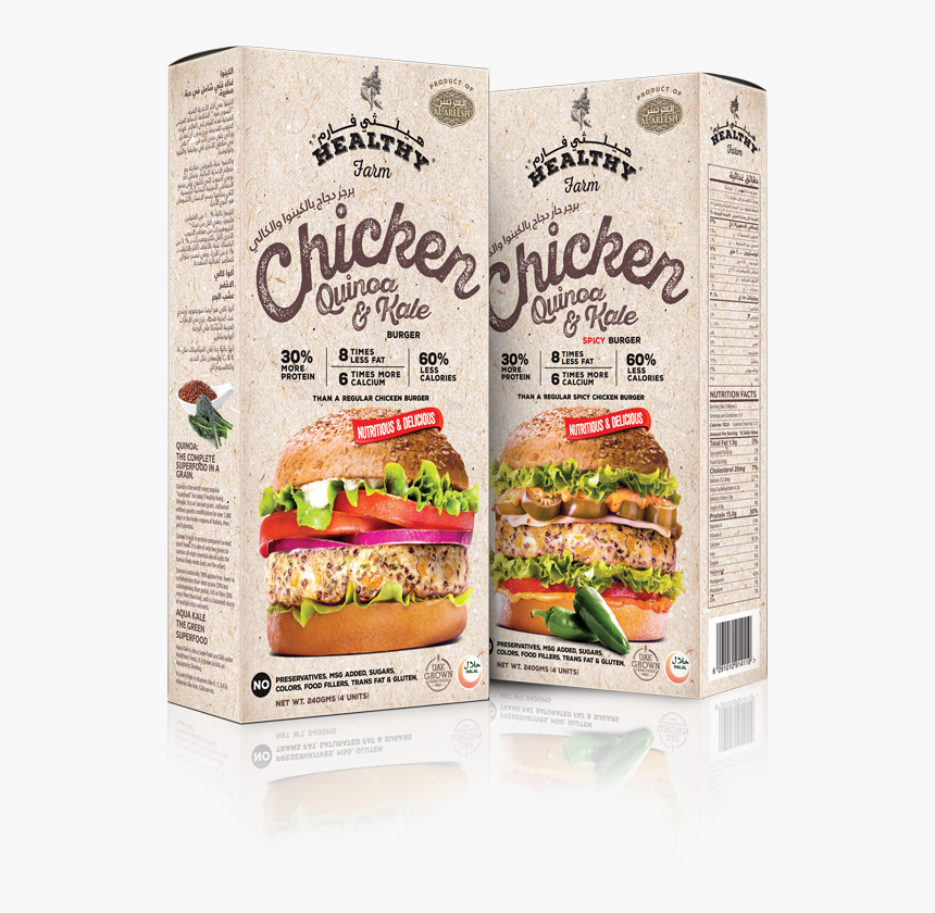 Vegetable - Kale Quinoa Chicken Burger, HD Png Download