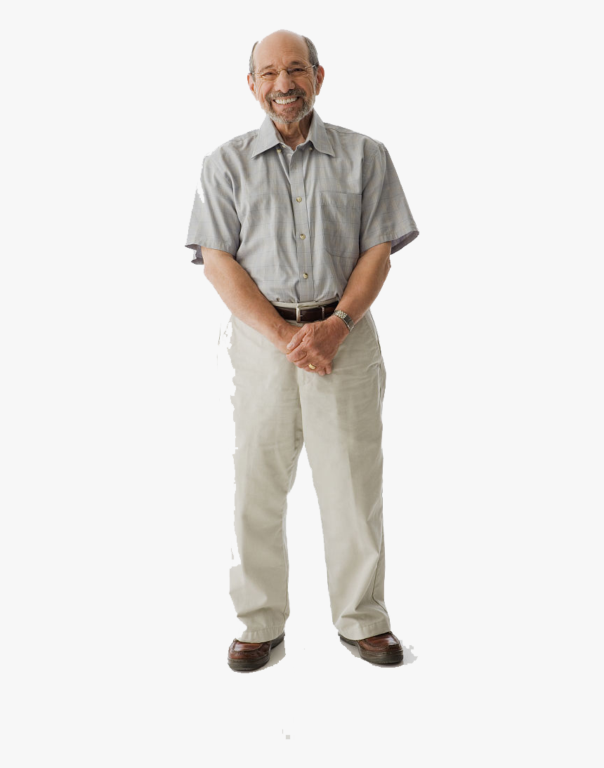 Cute Old Man Standing On The Whole Body Png Download - Old Man Transparent Background, Png Download