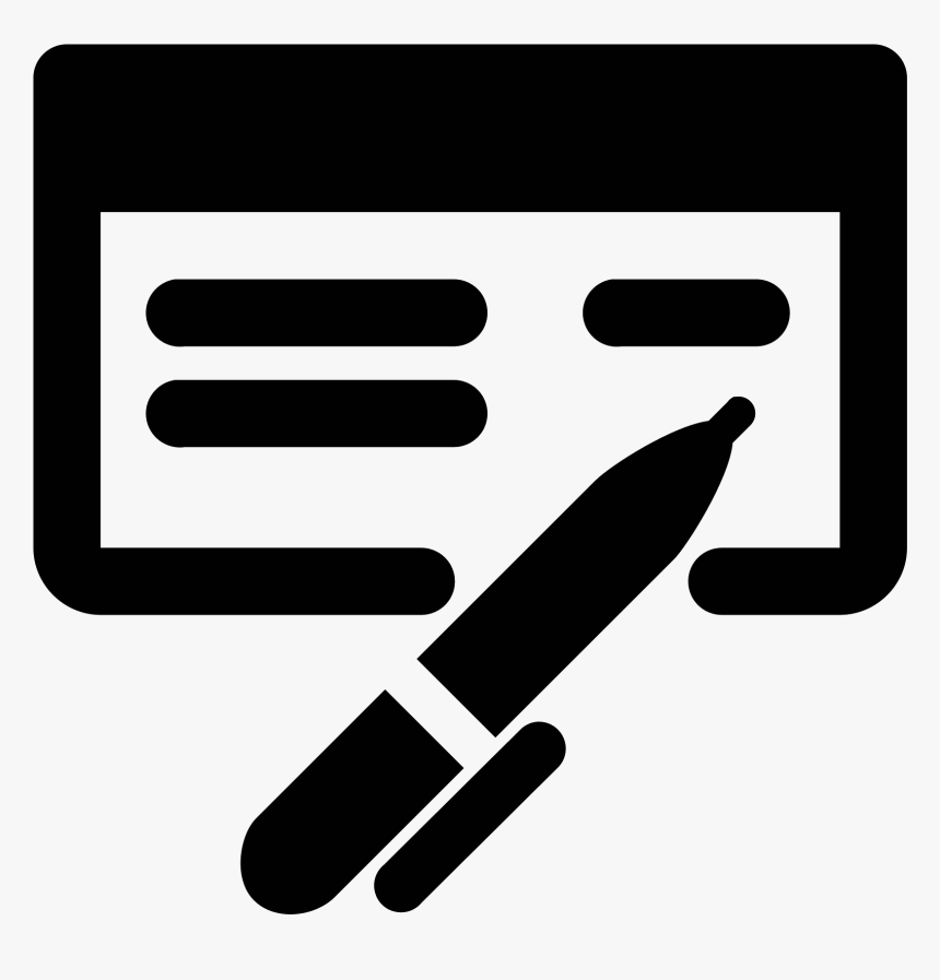 Check Book Icon - Writing A Check Icon, HD Png Download , Transparent