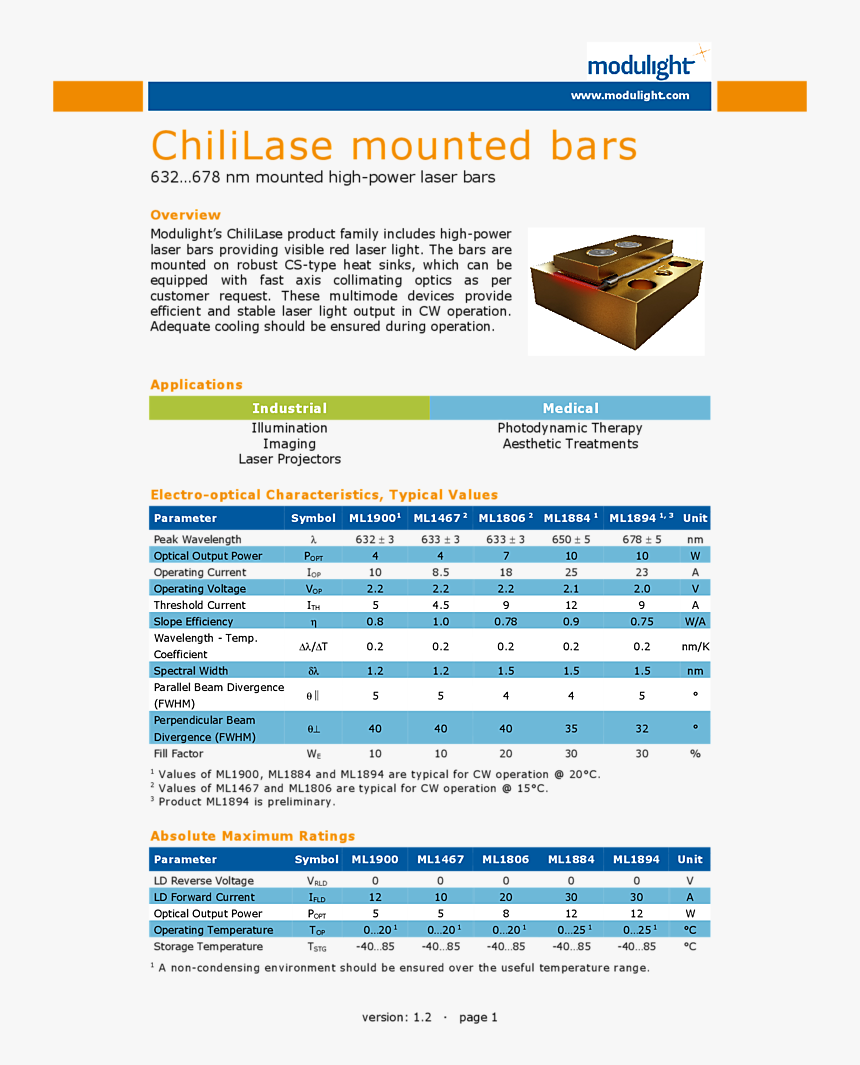 650nm Array Up To 10w Modulight - 632nm Laser Diode, HD Png Download