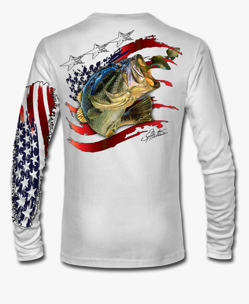 American Flag Bass - Marlin Fishing Shirt Design, HD Png Download