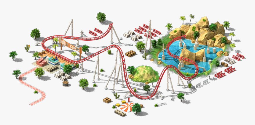 Roller Coaster L1 - Amusement Park Png Transparent, Png Download