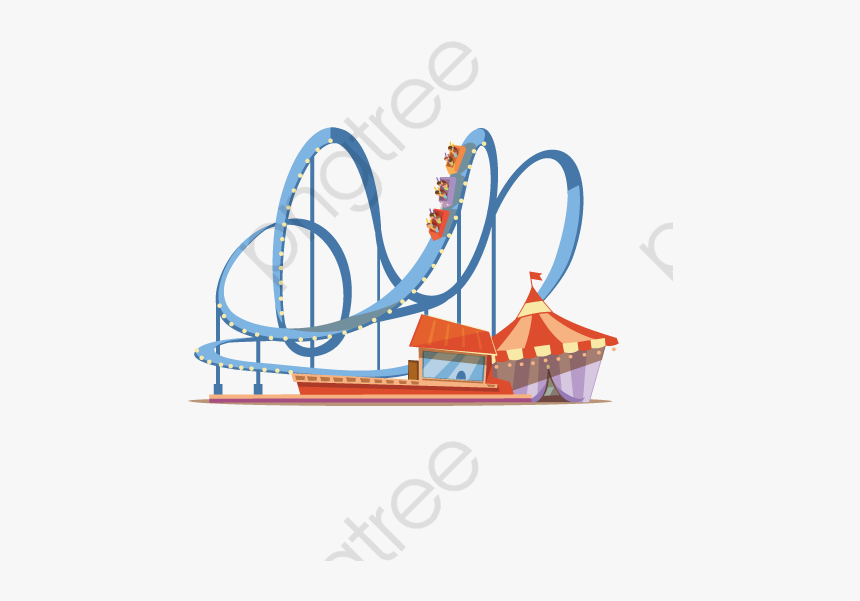 Rollercoaster Clipart Thrilling - Roller Coaster Png, Transparent Png