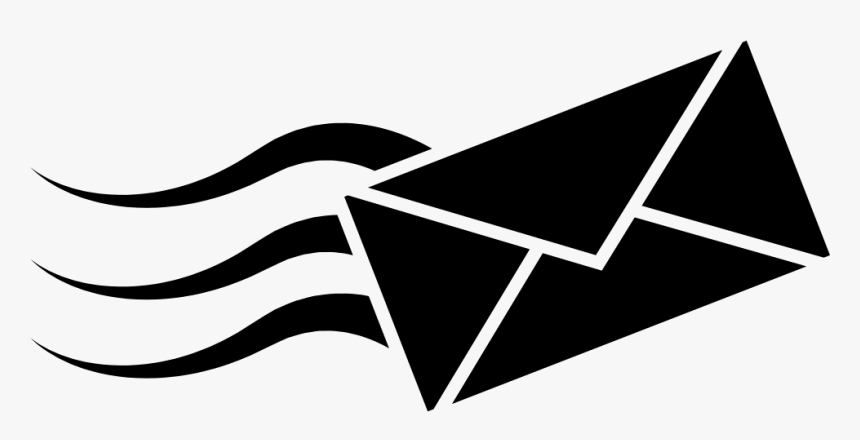 Envelope Black Rotated Shape With Three Tails - عکس در مورد فرستادن ایمیل, HD Png Download