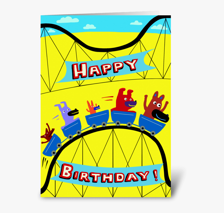 Roller Coaster Birthday Greeting Card - Birthday Wishes Roller Coaster, HD Png Download