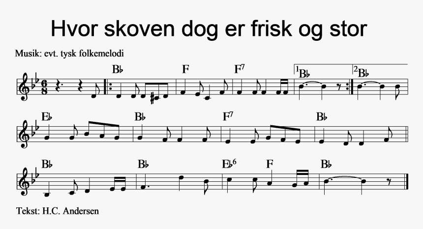 Hvor Skoven Dog Er Frisk Og Stor - Stairway To Heaven Chorus Sheet Music, HD Png Download