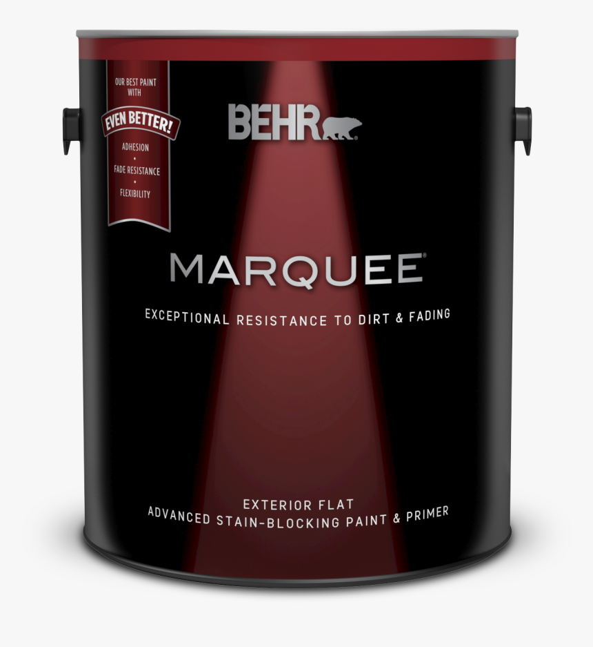 Can Of Behr Marquee Exterior Flat Paint And Primer - Behr Marquee Exterior Flat, HD Png Download