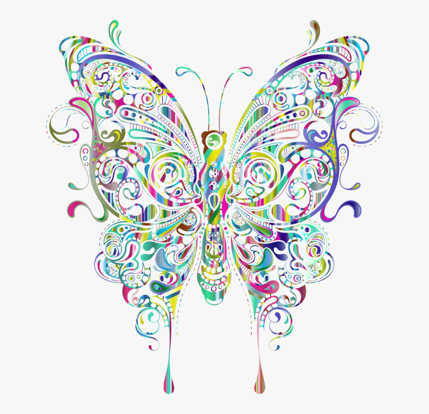 Monarch Butterfly Brush-footed Butterflies Abstract - Art Abstract Design Butterfly, HD Png Download