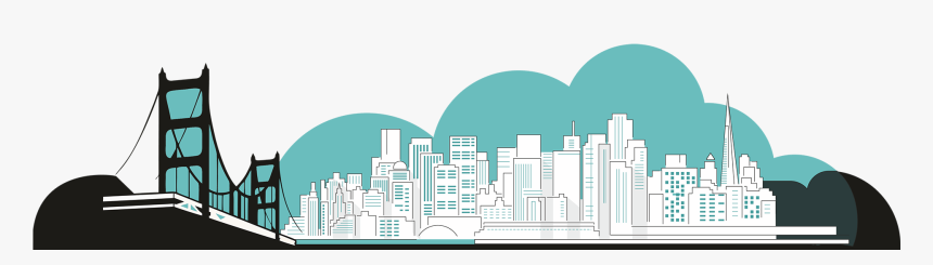 San Francisco Skyline - Footer For Real Estate Png, Transparent Png