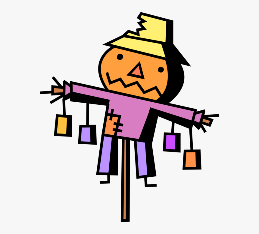 Vector Illustration Of Scarecrow Decoy To Frighten, HD Png Download