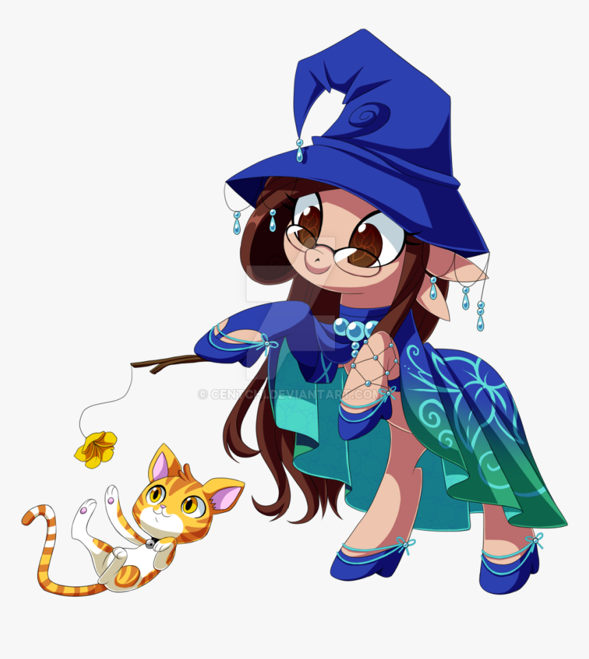 Centchi, Cat, Clothes, Dress, Hat, Magic Wand, Obtrusive - Cartoon, HD Png Download