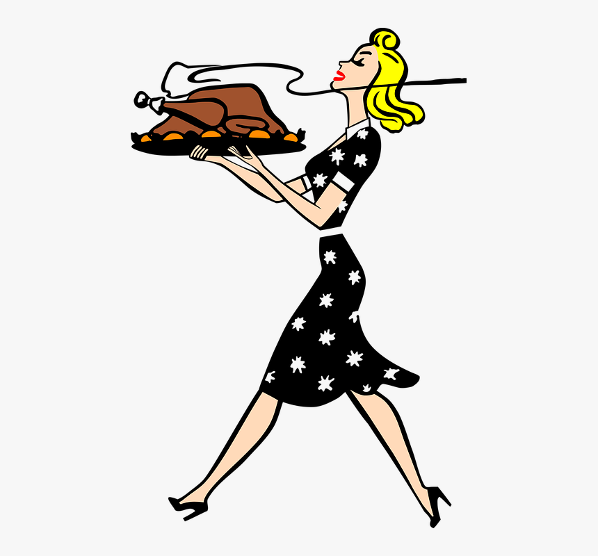 Dinner, Housewife, Retro, Thanksgiving, Turkey, Vintage - Thanksgiving Clip Art, HD Png Download
