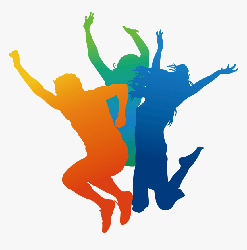 Colorful Jumping Portrait Silhouette Youth Festival - Youth Day Background, HD Png Download