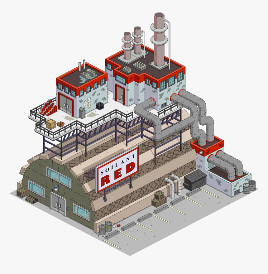Soilant Red Factory Menu - Edificios En Los Simpson, HD Png Download