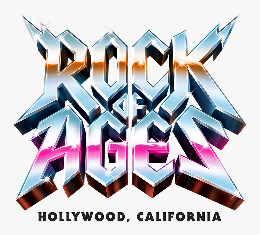 Rock Of Ages Hollywood Logo Orange Pink - Rock Of Ages 10th Anniversary Tour, HD Png Download