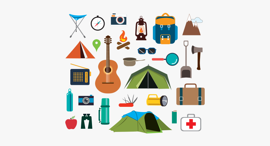 Camping Stuff Free Vector And Png - Camping Icons, Transparent Png