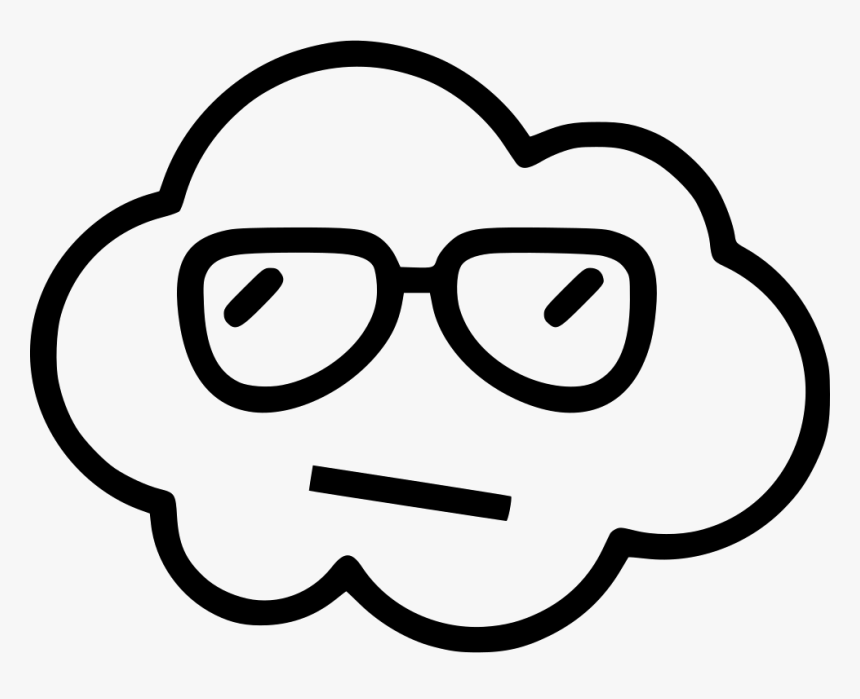 Cloud Cool Guy Face Sunglasses - Cloud With Smiley Face, HD Png Download
