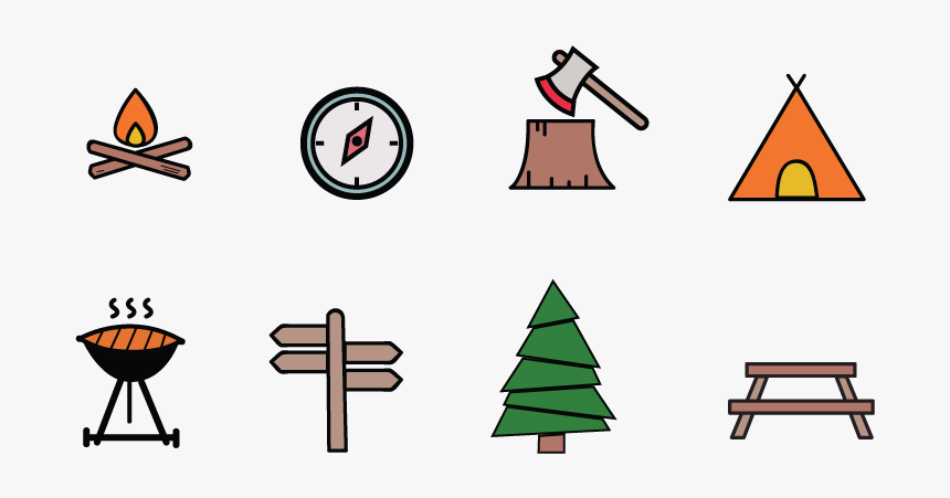 Free Camping Vector Graphics Pack - Camping Vector Art Transparent, HD Png Download