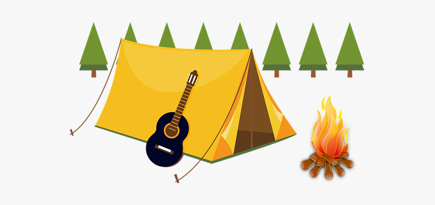 Camping, Tents, Fireplace, Summer, Trees, Guitar, Comic - Literacy Night Ideas, HD Png Download