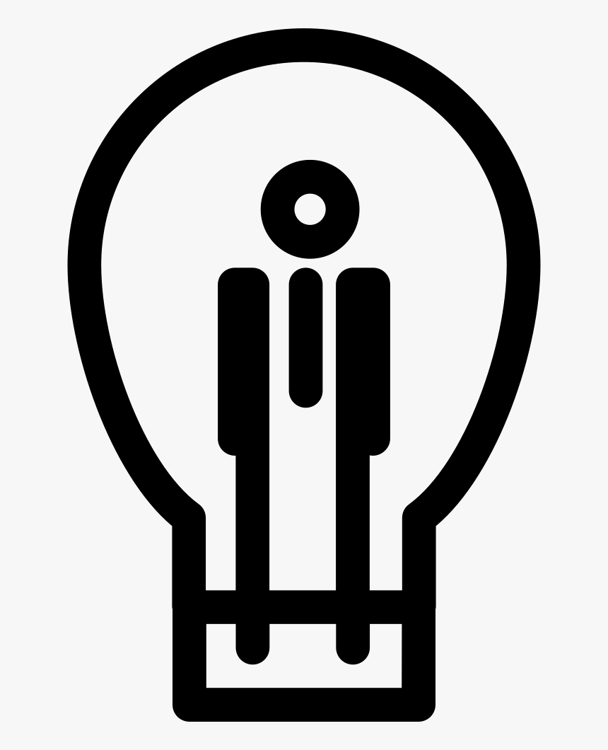 Lightbulb Outline In A Circle, HD Png Download