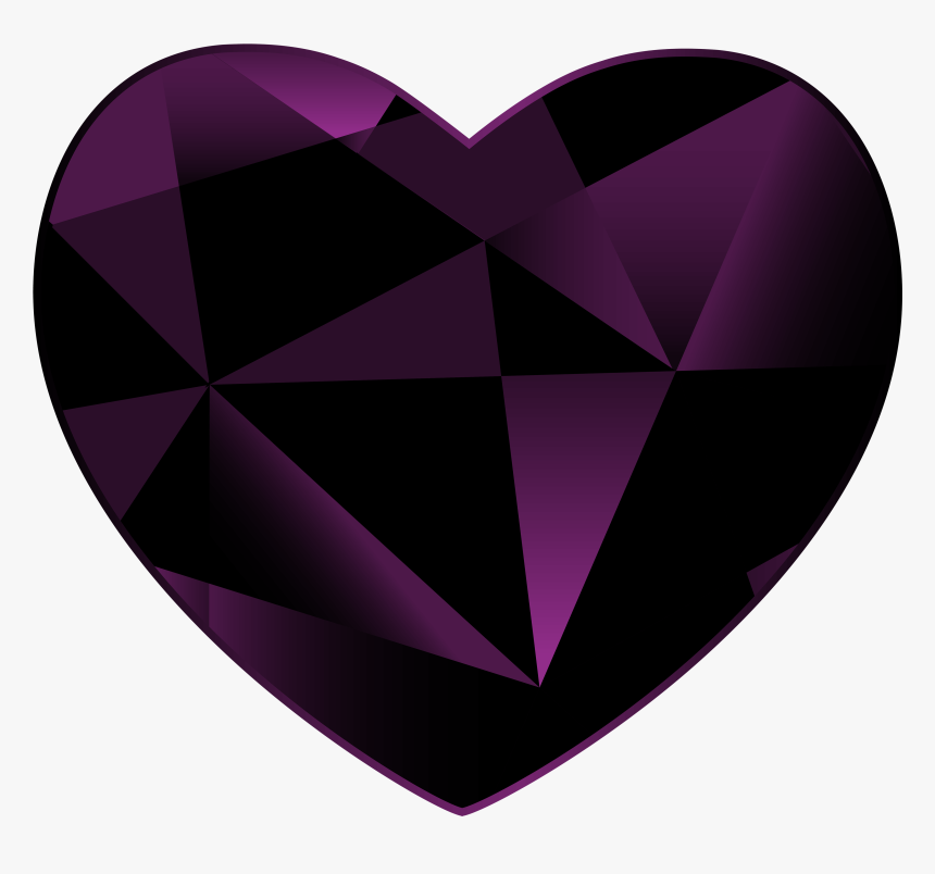 Gem Heart Png Clipart - Black Gem Heart Png, Transparent Png