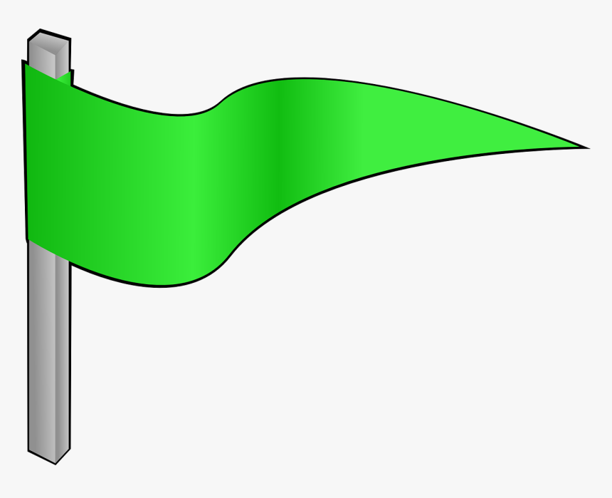 Green Flag Pennon Waving Pennant Banner Green Colour Flag