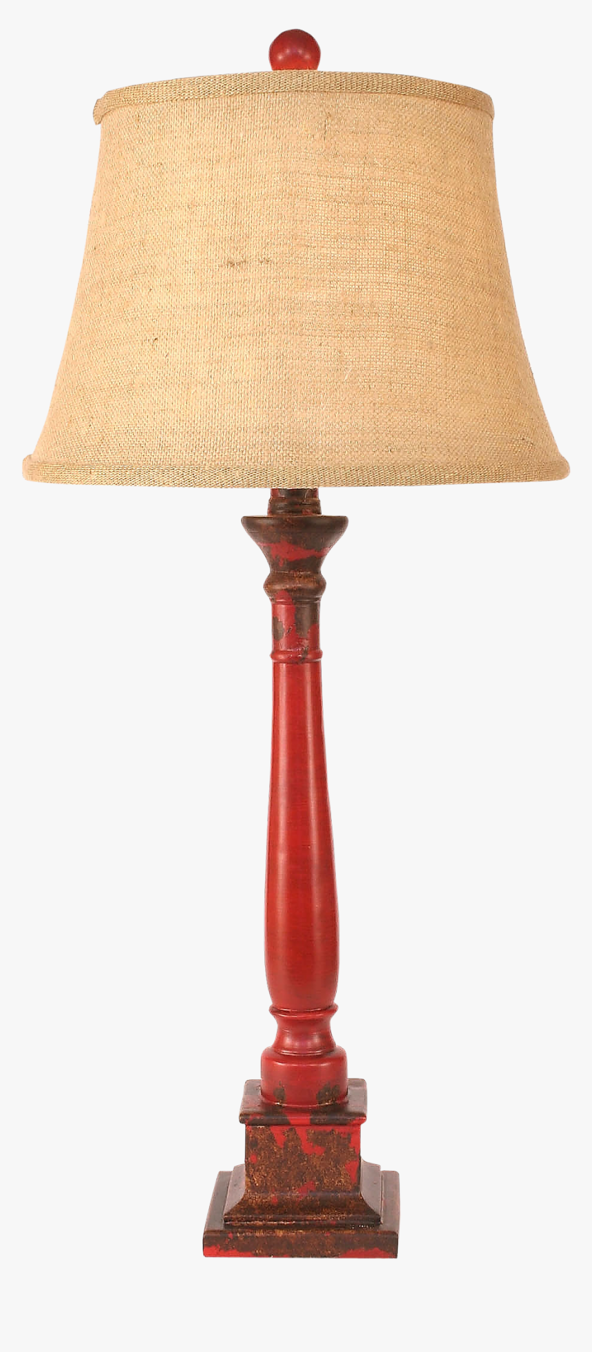 Aged Brick Red Square Candlestick Table Lamp - Lamp, HD Png Download