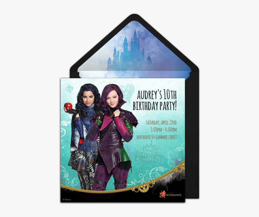 Descendants 3 Birthday Party Invitations, HD Png Download