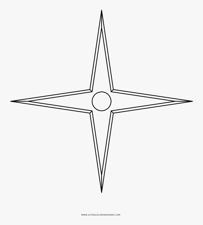 Shuriken Coloring Page - Line Art, HD Png Download