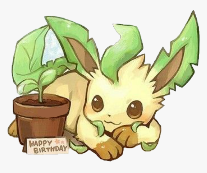 #leafeon #pokemon #planta #naturaleza #kawaii #green - Kawaii Leafeon, HD Png Download