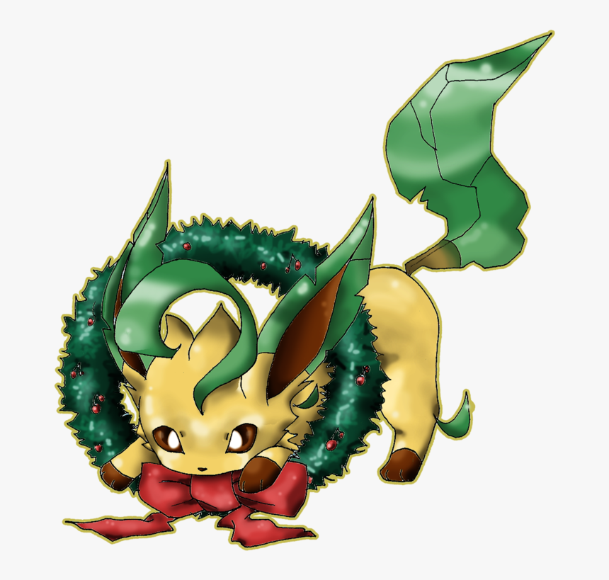 Christmas Leafeon By Hajimikimo-d4igze3 - Christmas Leafeon, HD Png Download