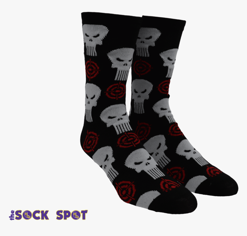 2 Pair Pack Marvel Punisher Socks - Sock, HD Png Download