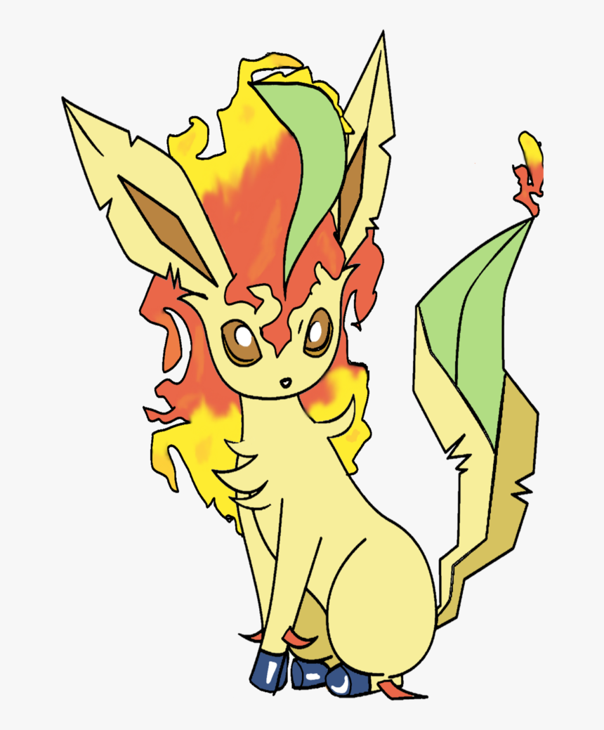 Pokemon Fusions Rapidash And Leafeon To Leafidash - Cartoon, HD Png Download