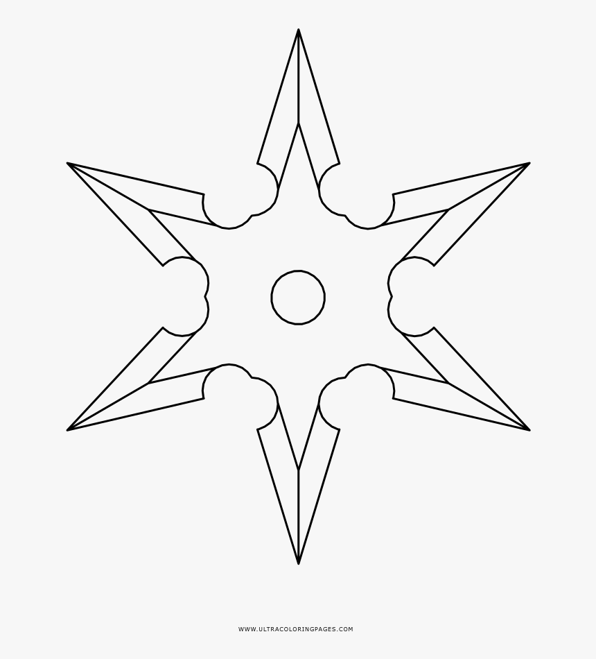 Shuriken Coloring Page - Drawing, HD Png Download