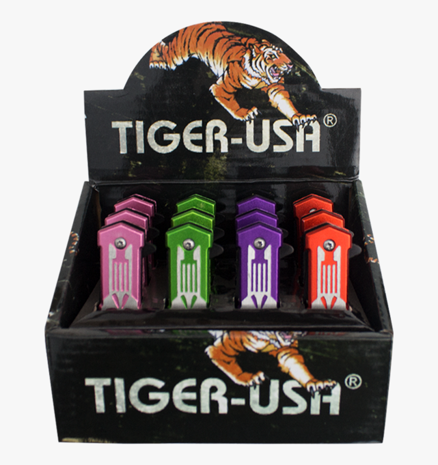 Set Of 12 Punisher Assorted Color Trigger Action Knives - Box, HD Png Download