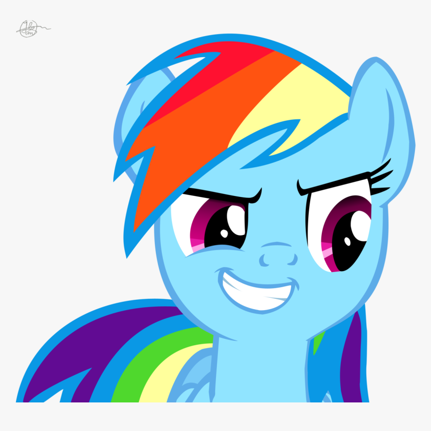 Rainbow Dash S Evil Smile Colored By - My Little Pony Rainbow Dash Crown, HD Png Download