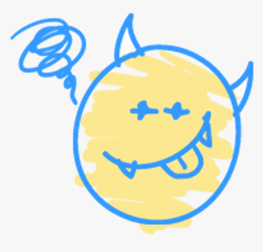 Smile Emoji Watercolor Handpainted Cute Evil Funny, HD Png Download