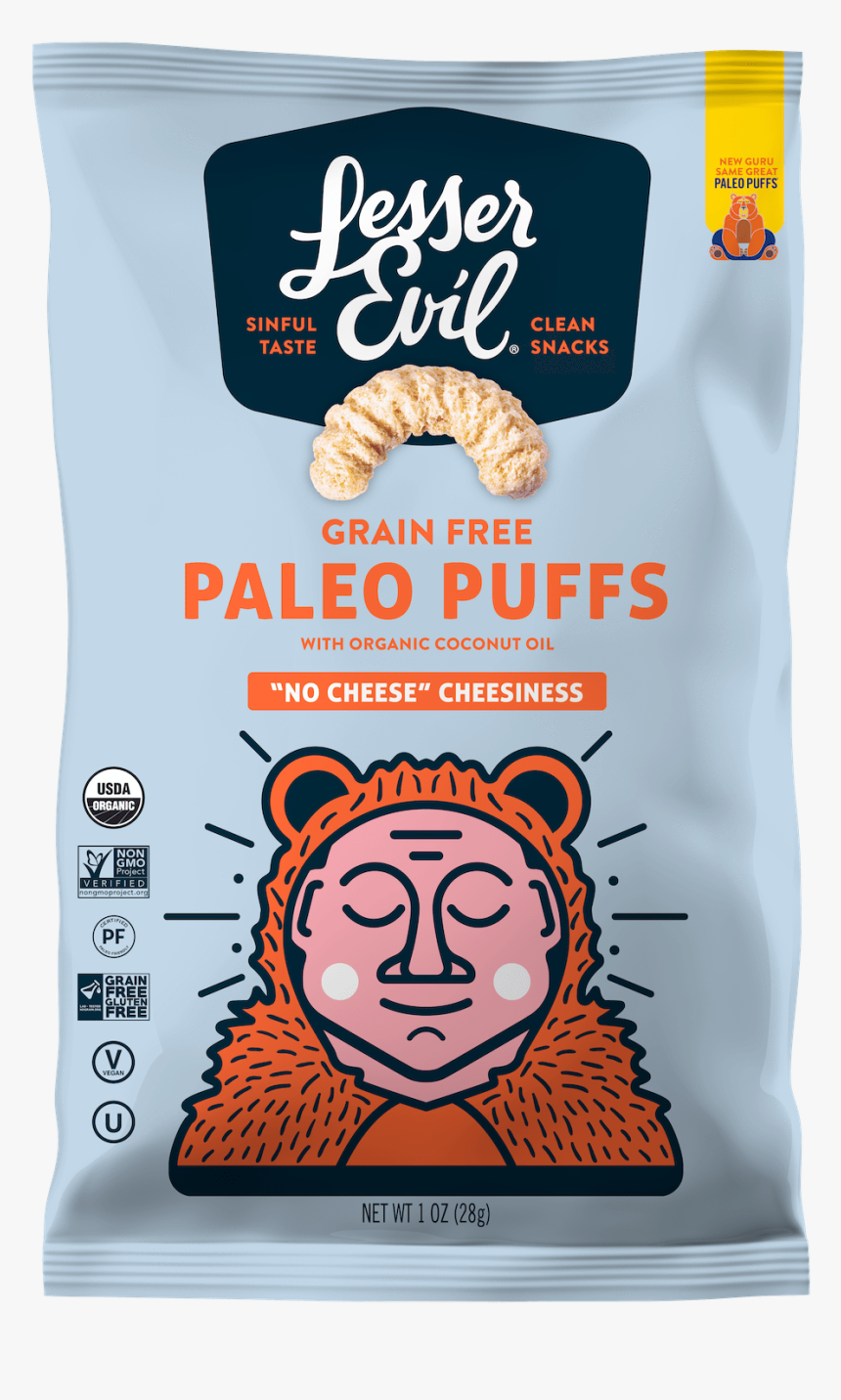No Cheese - Lesser Evil Paleo Puffs, HD Png Download
