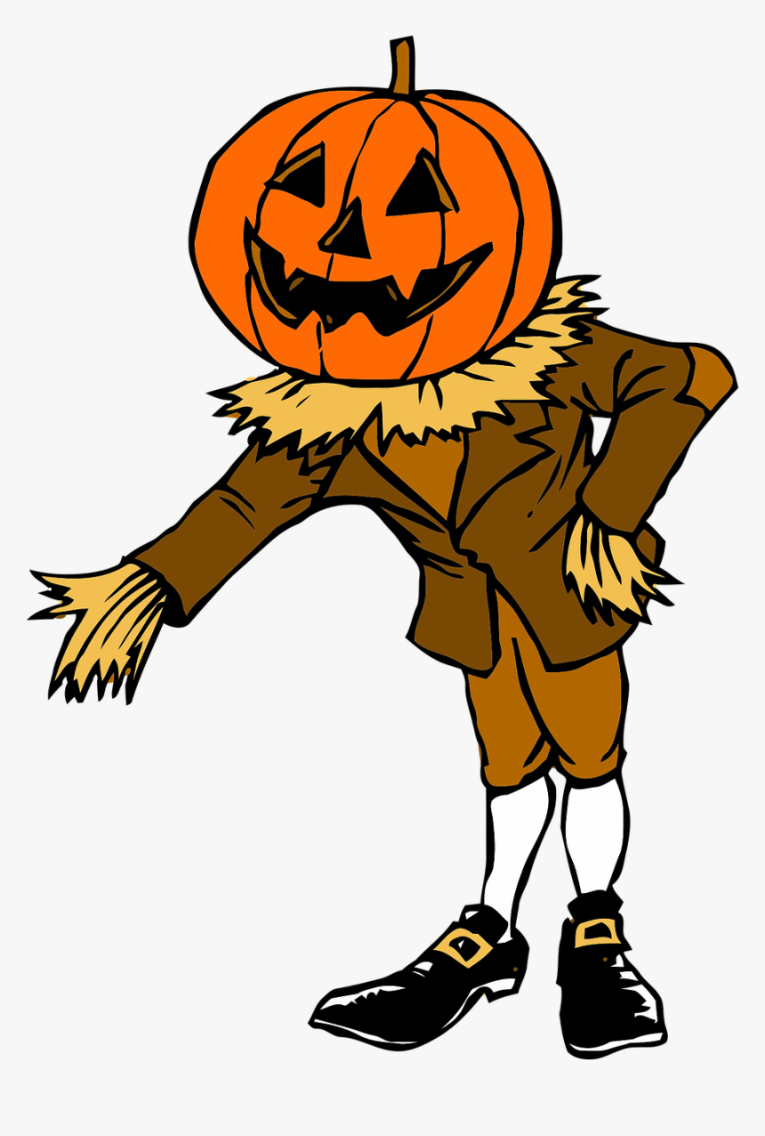 Costume, Halloween, Pumpkin, Scary - Jack O Lantern Scarecrow, HD Png Download