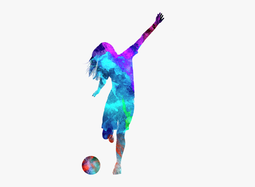Woman Soccer Player 05 In Watercolor, HD Png Download