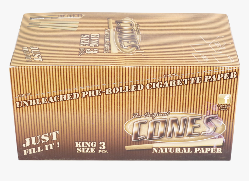 The Original Cones Natural Paper King Size 3 Piece - Box, HD Png Download