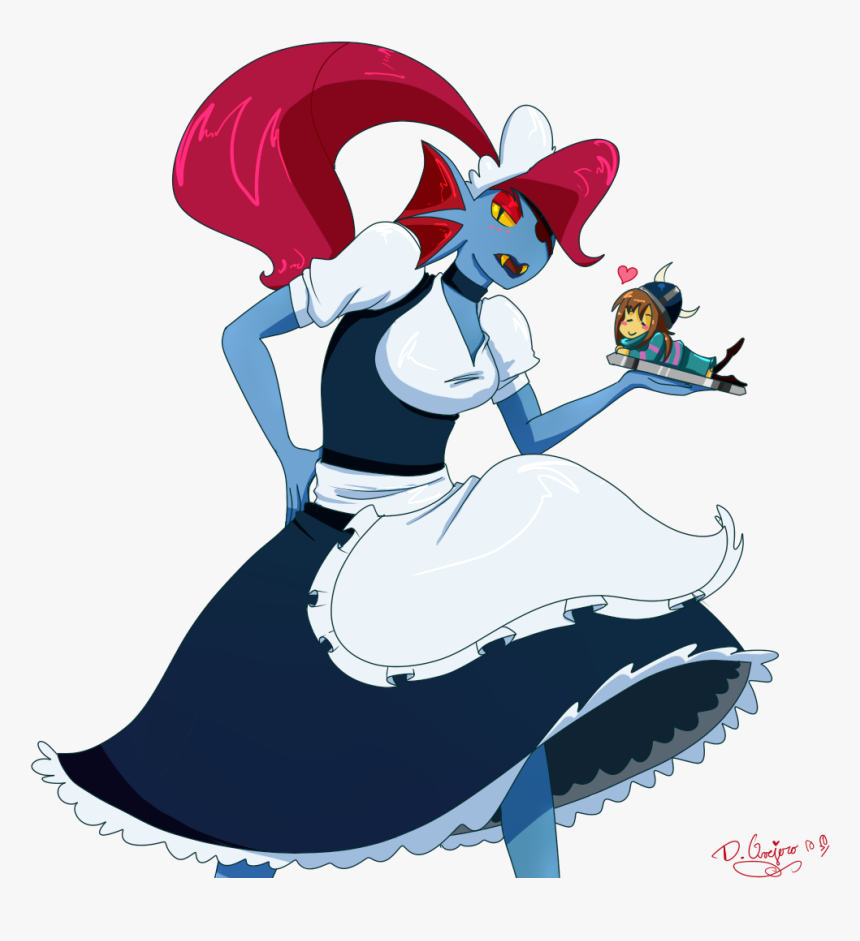 Undertale Mammal Vertebrate Fictional Character Cartoon - Undyne Maid, HD Png Download