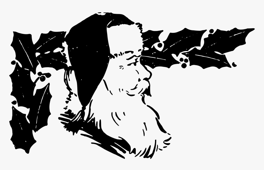 Santa Sleigh Silhouette Png For Kids - Silhouette Santa Claus Png, Transparent Png
