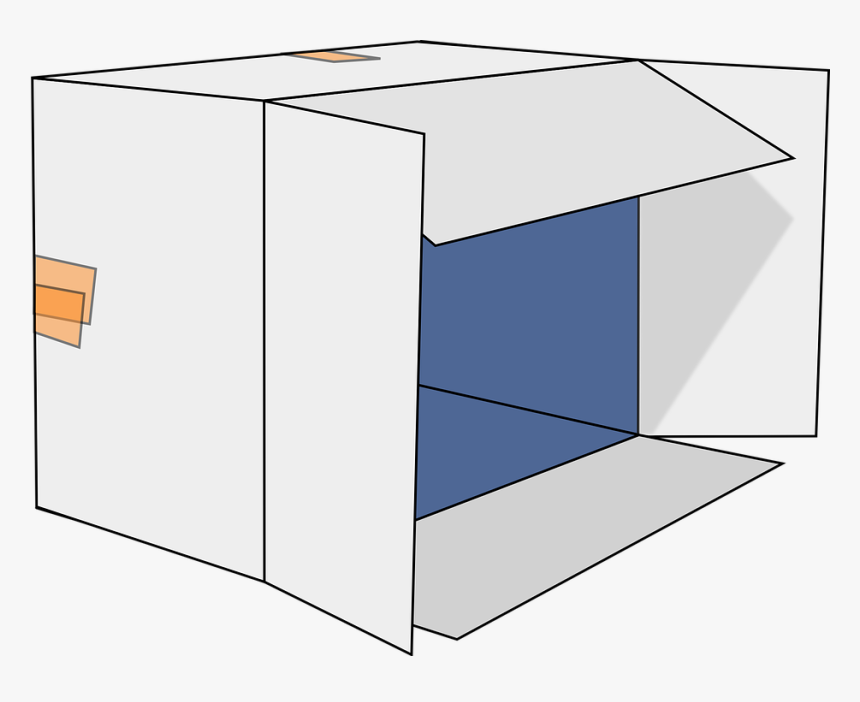 Cardboard Box, Open, Box, Cardboard, Empty, Package - Tipped Over Box, HD Png Download